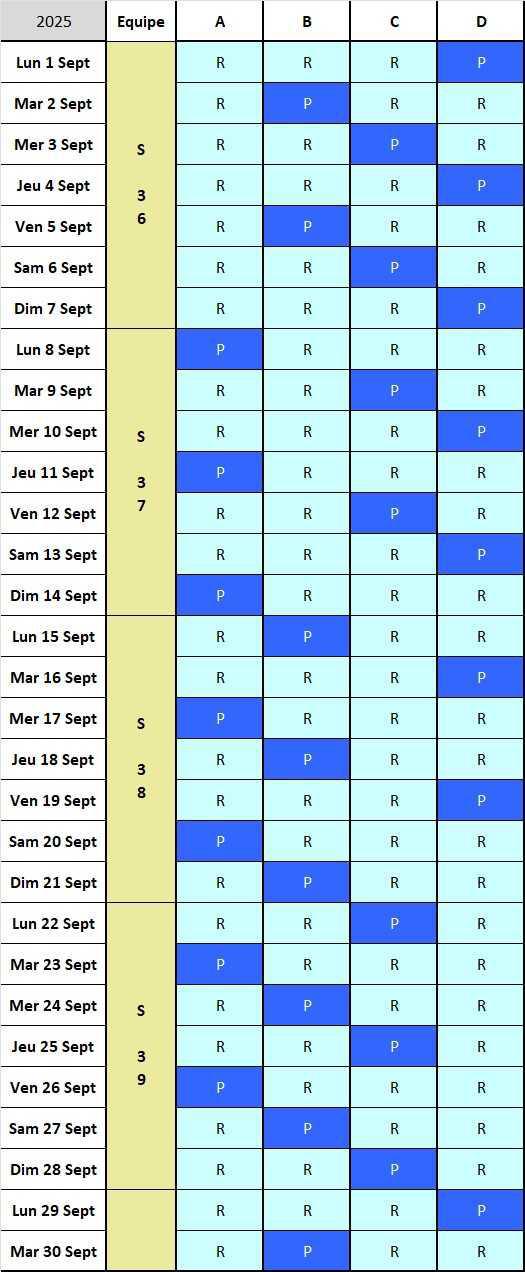 Calendrier 2025/2026, 24x48 Service Sécurité