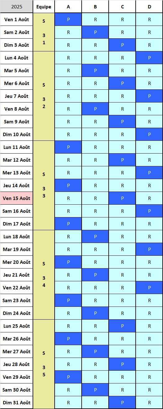 Calendrier 2025/2026, 24x48 Service Sécurité