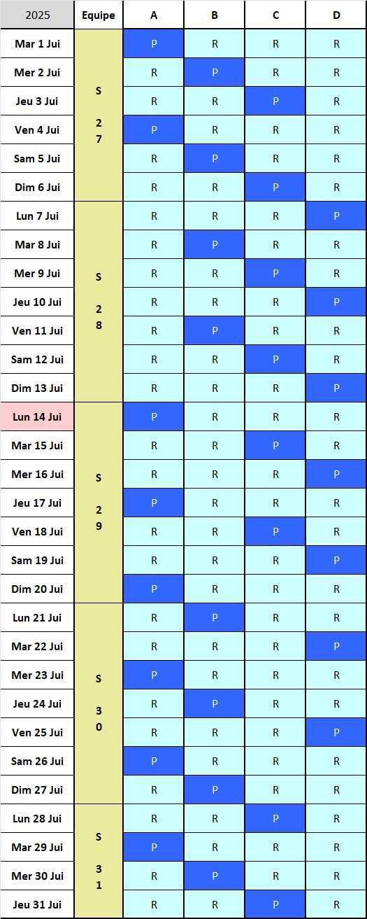 Calendrier 2025/2026, 24x48 Service Sécurité