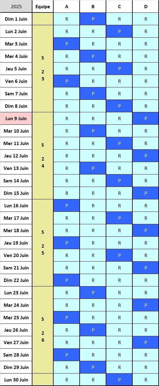 Calendrier 2025/2026, 24x48 Service Sécurité
