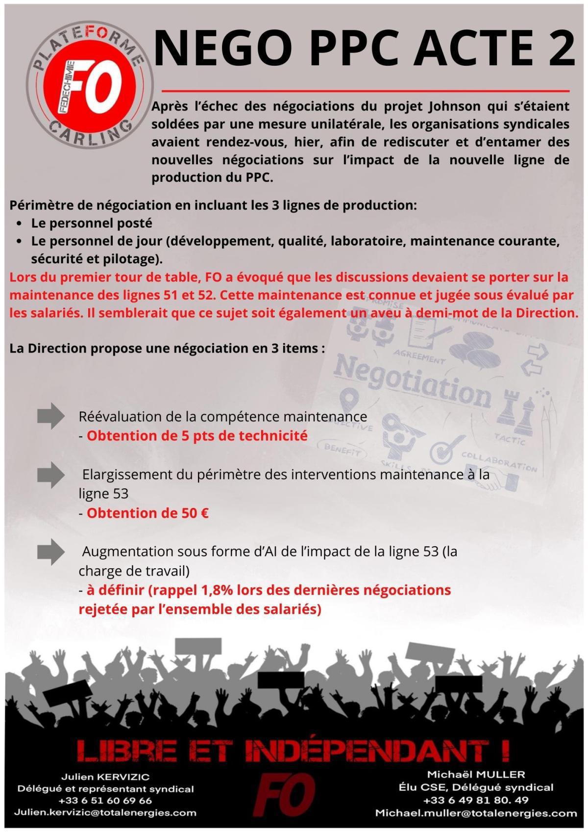 Négociation PPC acte 2 