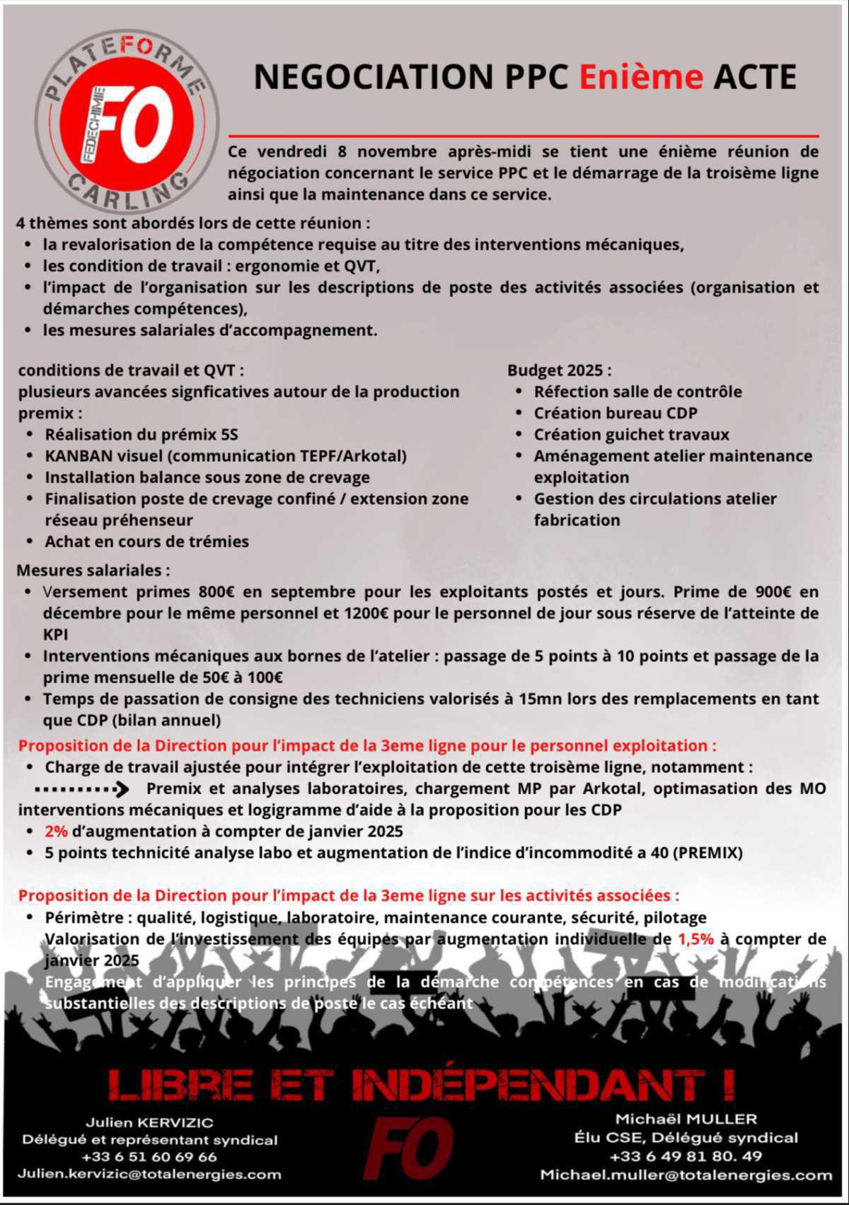 Énième réunion de nego PPC