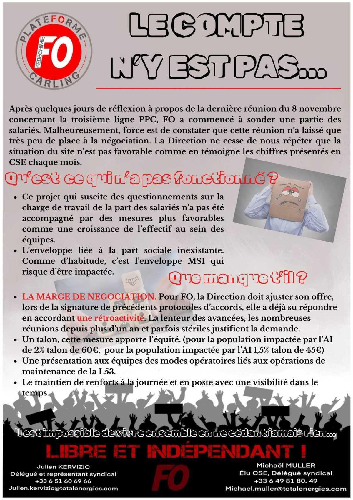 PPC le compte n’y est pas… 