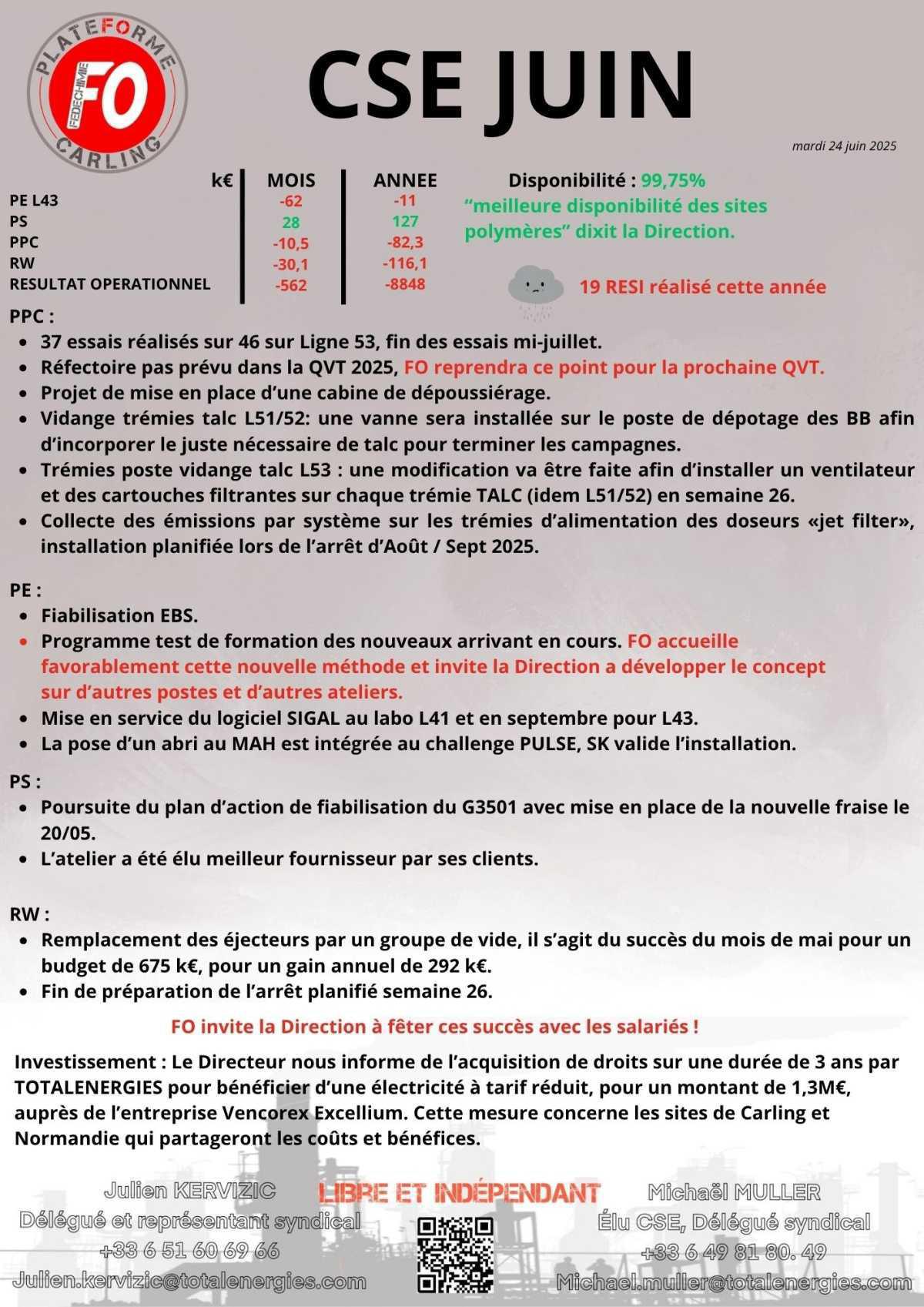 CSE JUIN + BILAN SOCIAL 2024
