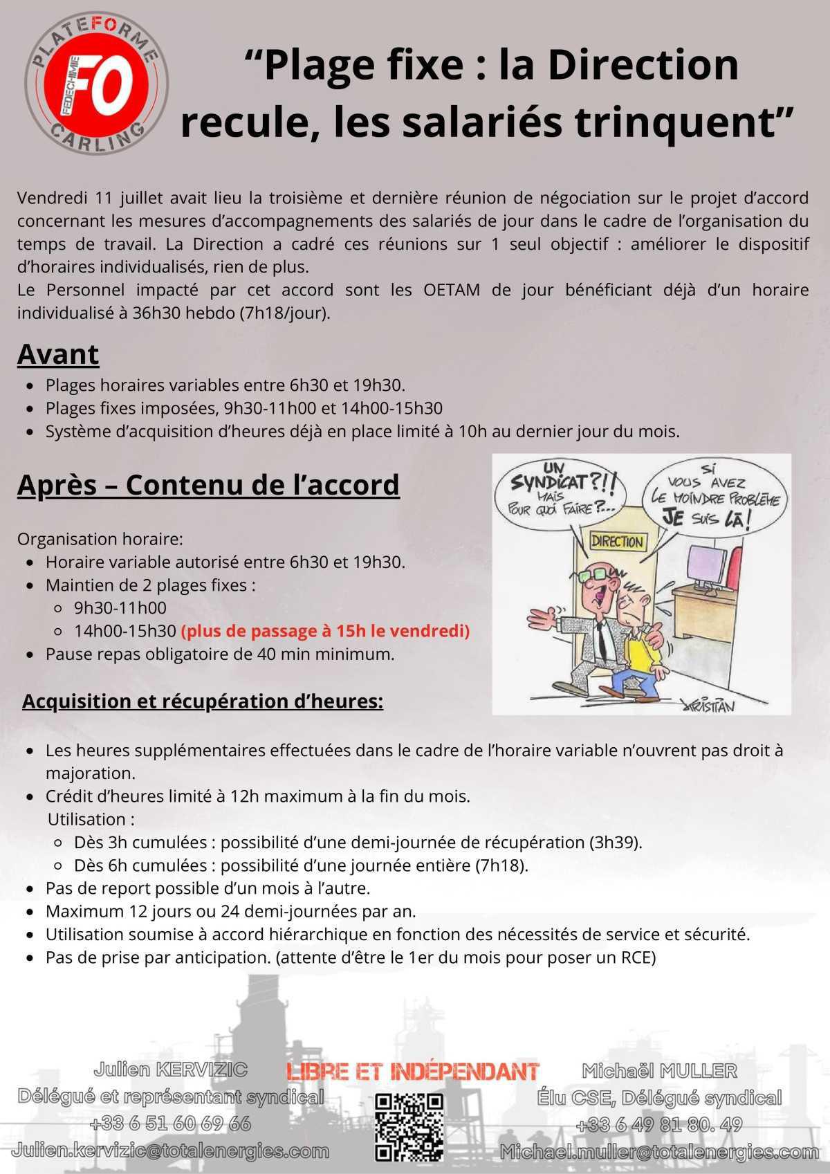 3ième réunion temps de travail du personnel de jour