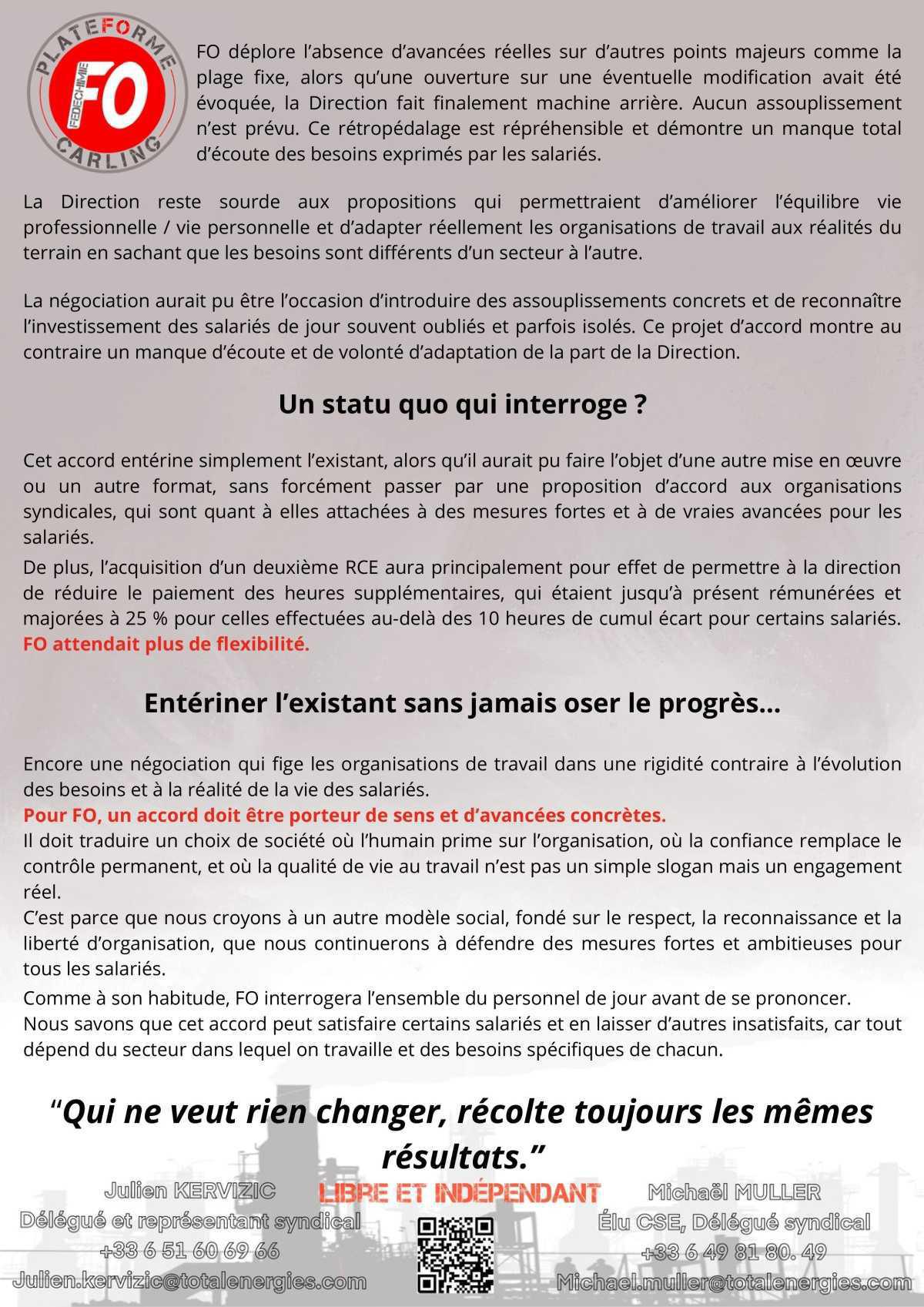3ième réunion temps de travail du personnel de jour