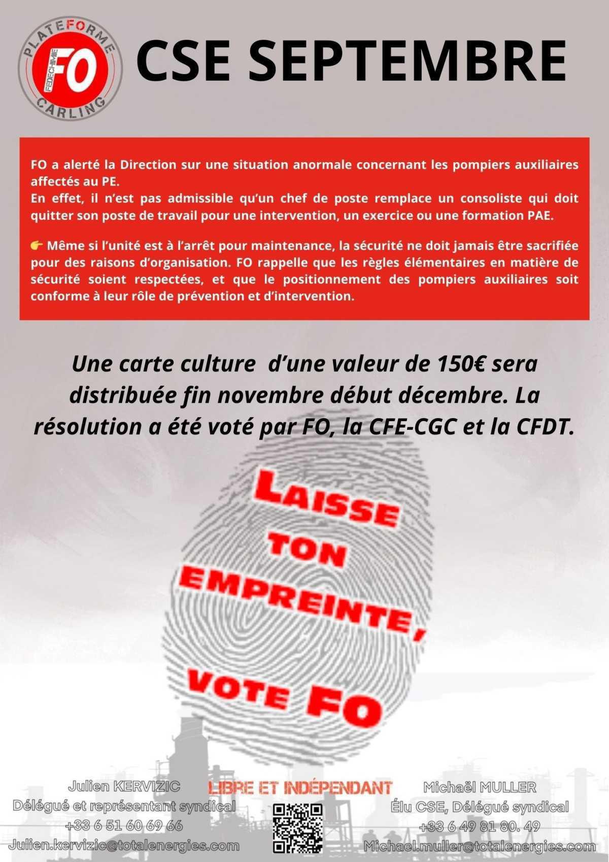 CSE Septembre 2025 