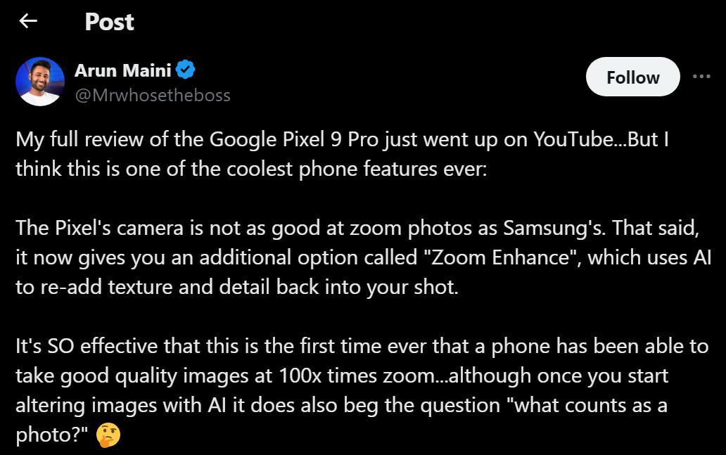 Pixel 9 Pro Fails To Beat Galaxy S24 Ultra In Zoomed Still Imaging