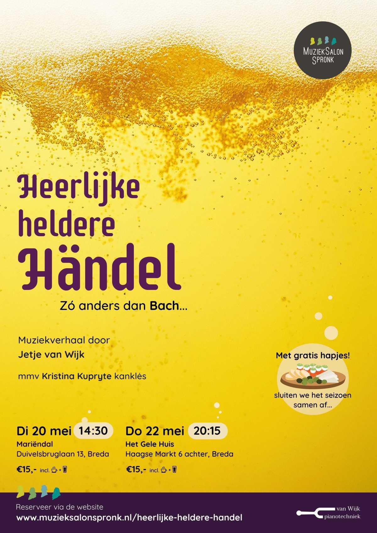 Seizoensafsluiting MuziekSalon Spronk: “Heerlijke heldere Händel” Seizoensafsluiting MuziekSalon Spronk: “Heerlijke heldere Händel”