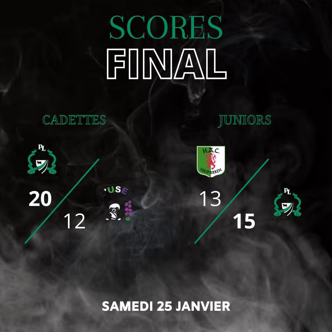 SCORES DU WEEK-END ! SCORES DU WEEK-END !