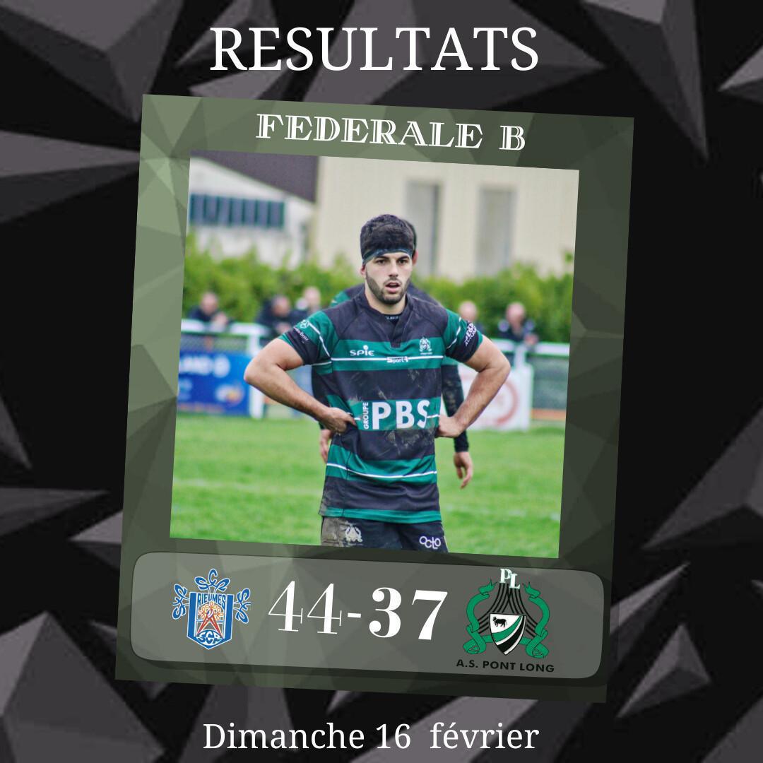 RÉSULTATS DU WEEK-END ! RÉSULTATS DU WEEK-END !