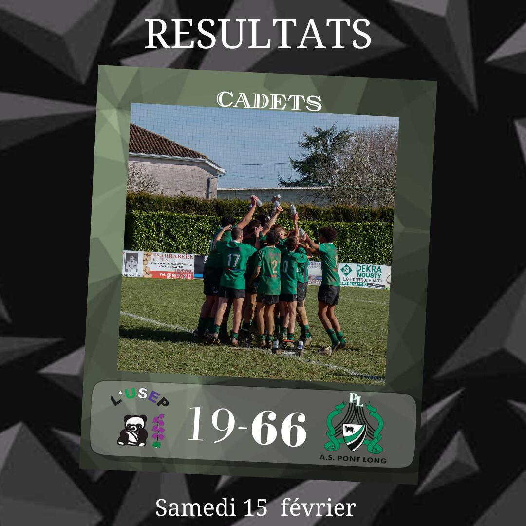 RÉSULTATS DU WEEK-END ! RÉSULTATS DU WEEK-END !