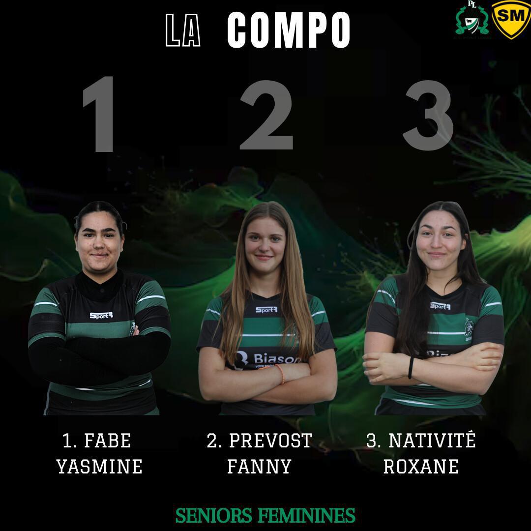 La compo des séniors féminines : 1/8eme de finale ! La compo des séniors féminines : 1/8eme de finale !