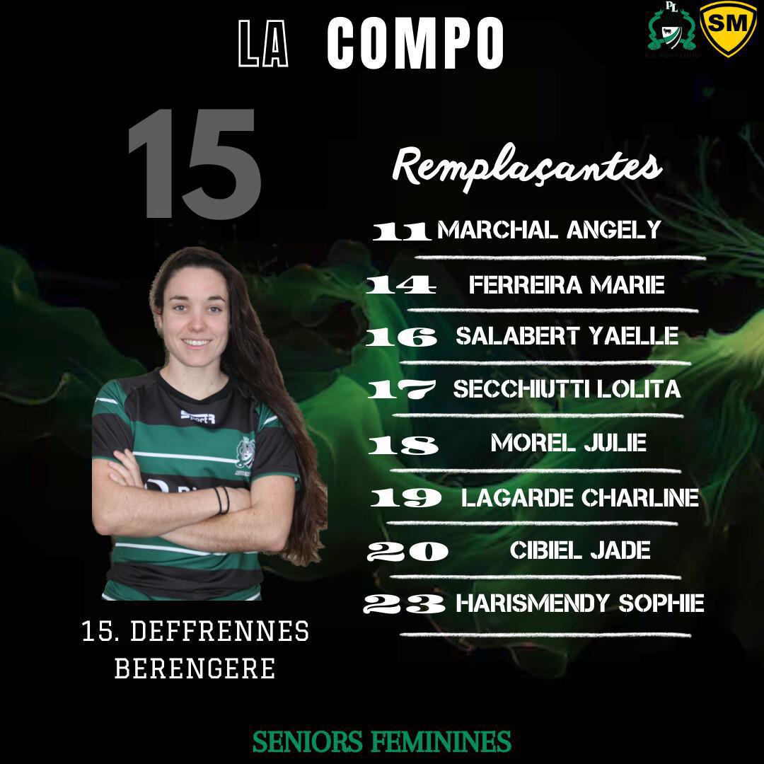 La compo des séniors féminines : 1/8eme de finale ! La compo des séniors féminines : 1/8eme de finale !