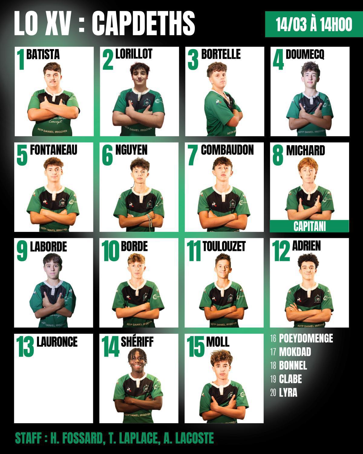 Les compos du week end