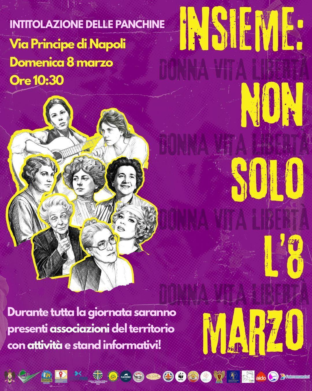 Insieme: non solo l'8 marzo - intitolazione delle panchine (dalle ore 10.30)