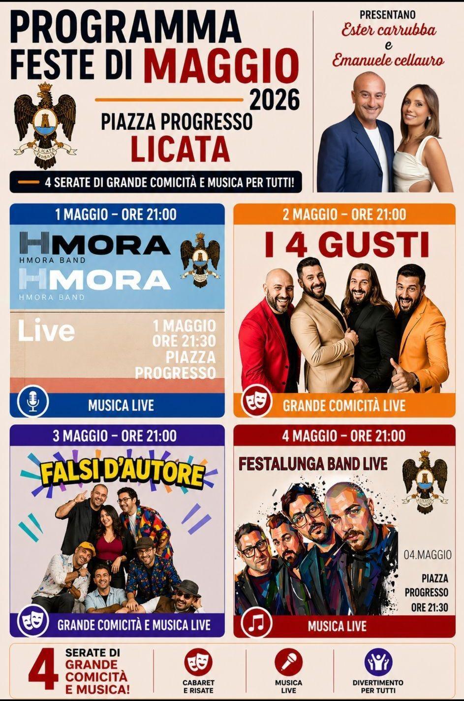 Spettacolo di cabaret con “I 4 Gusti” (inizio ore 21.00)
