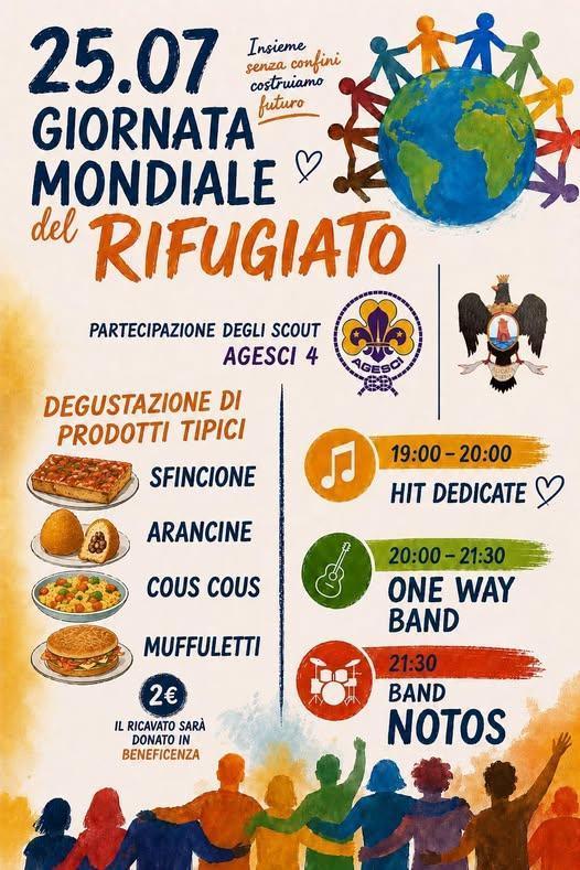 Giornata Mondiale Del Rifugiato / Destinu Tour - Notos Band (dalle ore 19.00) 