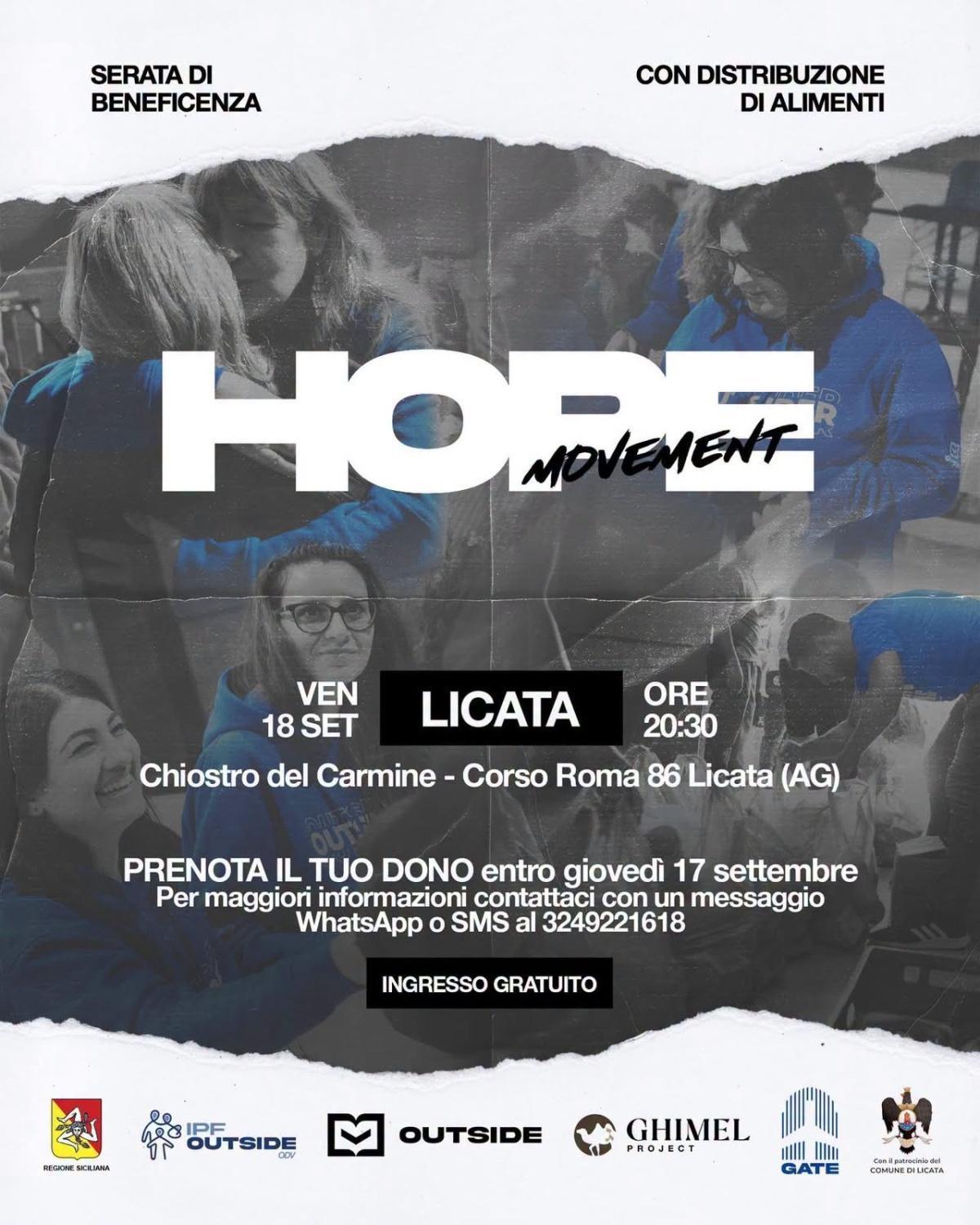 Hope Movement - Serata di Beneficenza (Inizio ore 20.30)