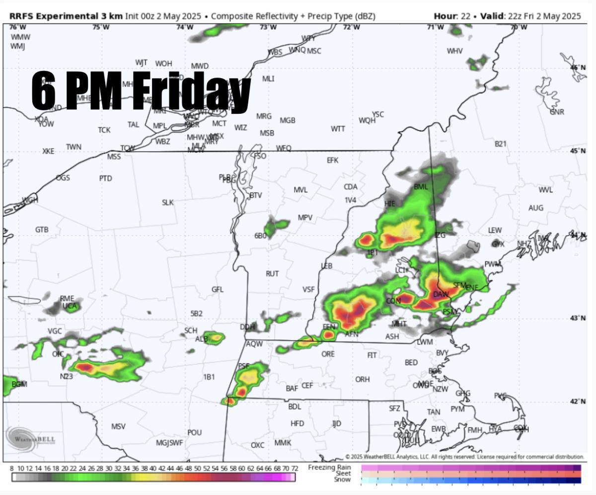 Happy Friday. A warm day for many with scattered thunderstorms this afternoon-evening 