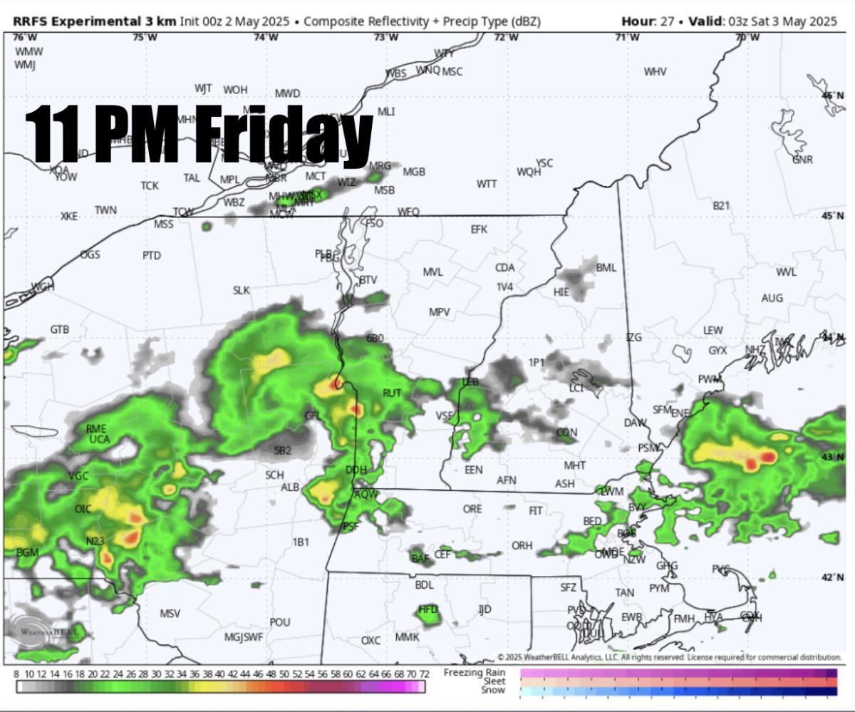 Happy Friday. A warm day for many with scattered thunderstorms this afternoon-evening 