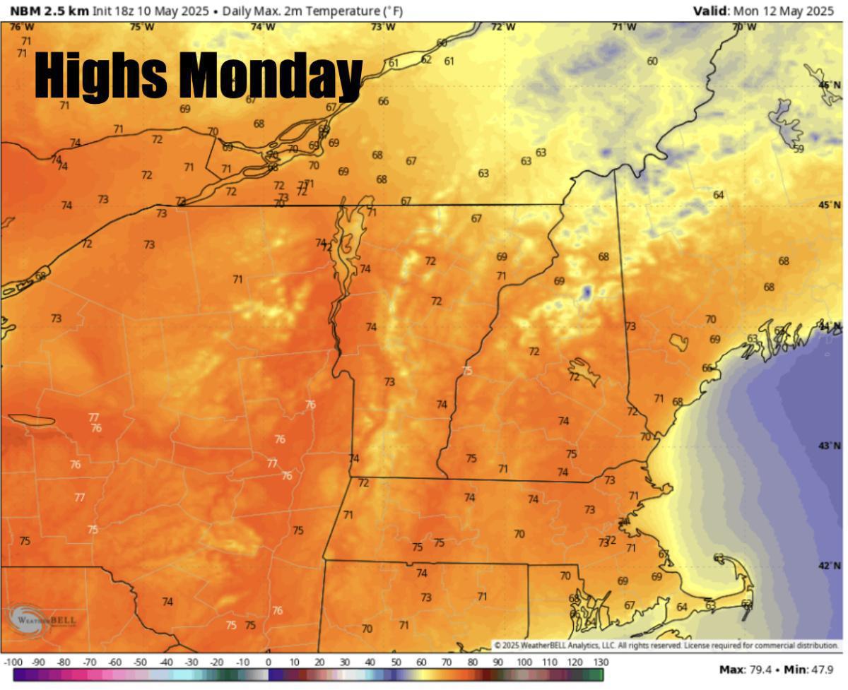 A gorgeous Mother's Day ahead and a sunny start to the upcoming week!