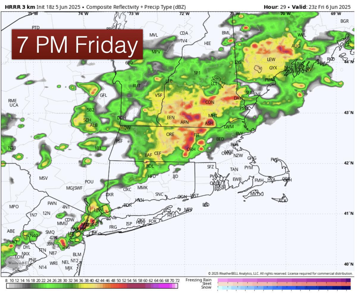 Storms expected Friday afternoon-evening to bring pockets of flooding. Rainy Saturday