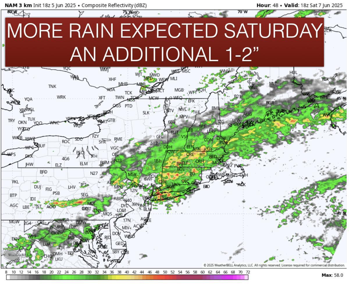Storms expected Friday afternoon-evening to bring pockets of flooding. Rainy Saturday