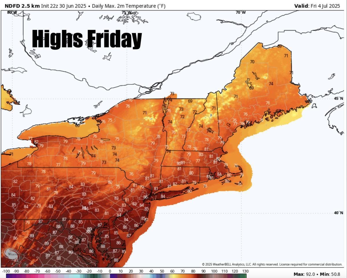 Forecast for the rest of the week. 4th looking great 