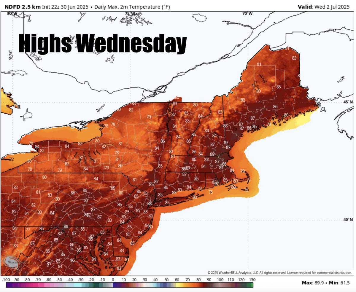 Forecast for the rest of the week. 4th looking great 