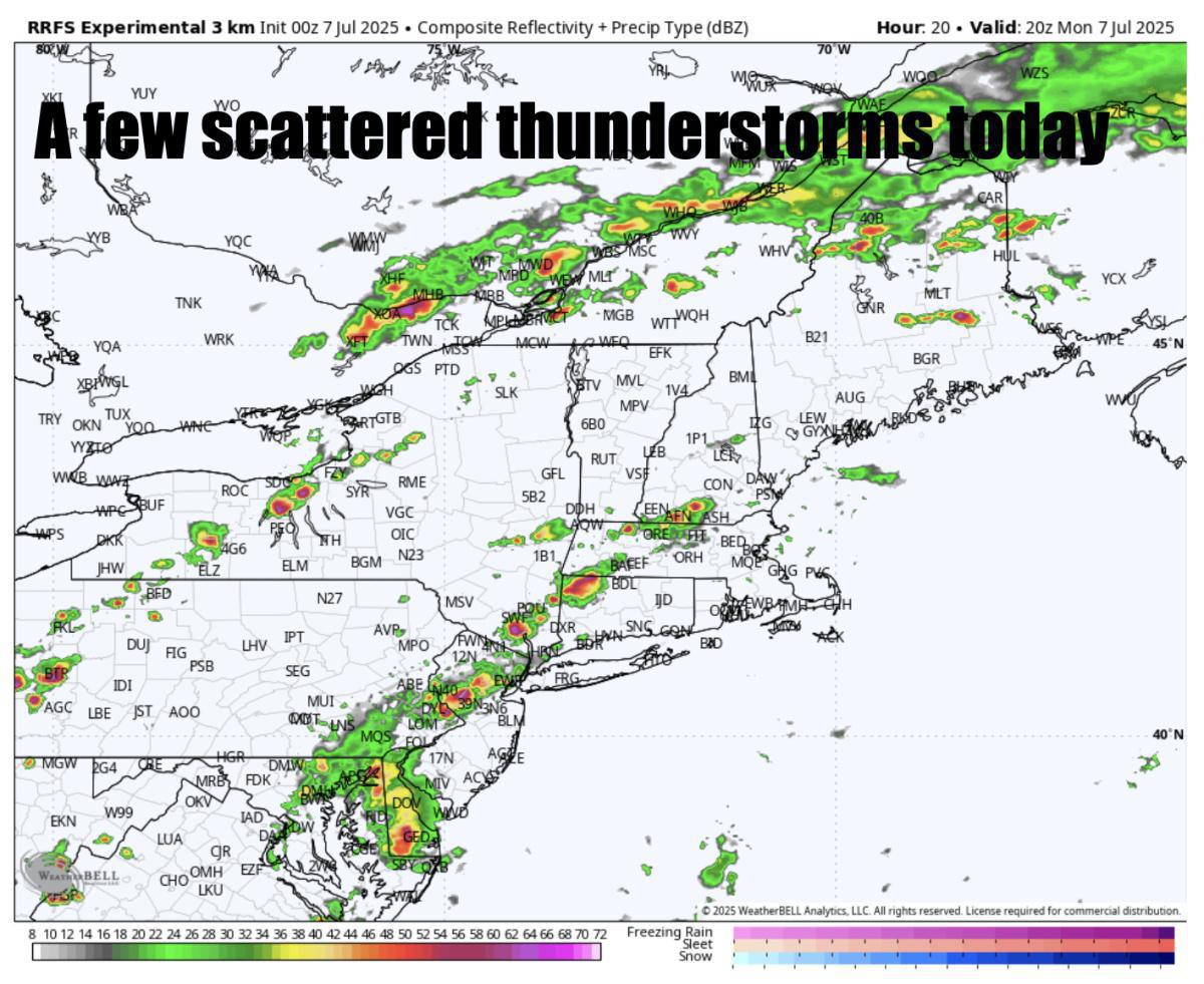 A HOT start to the week with thunderstorms in the forecast 