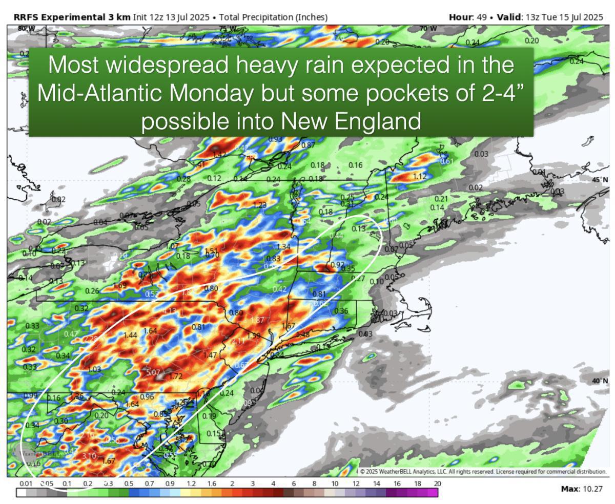 An active Monday ahead with storms and localized flash flooding potential in the forecast 