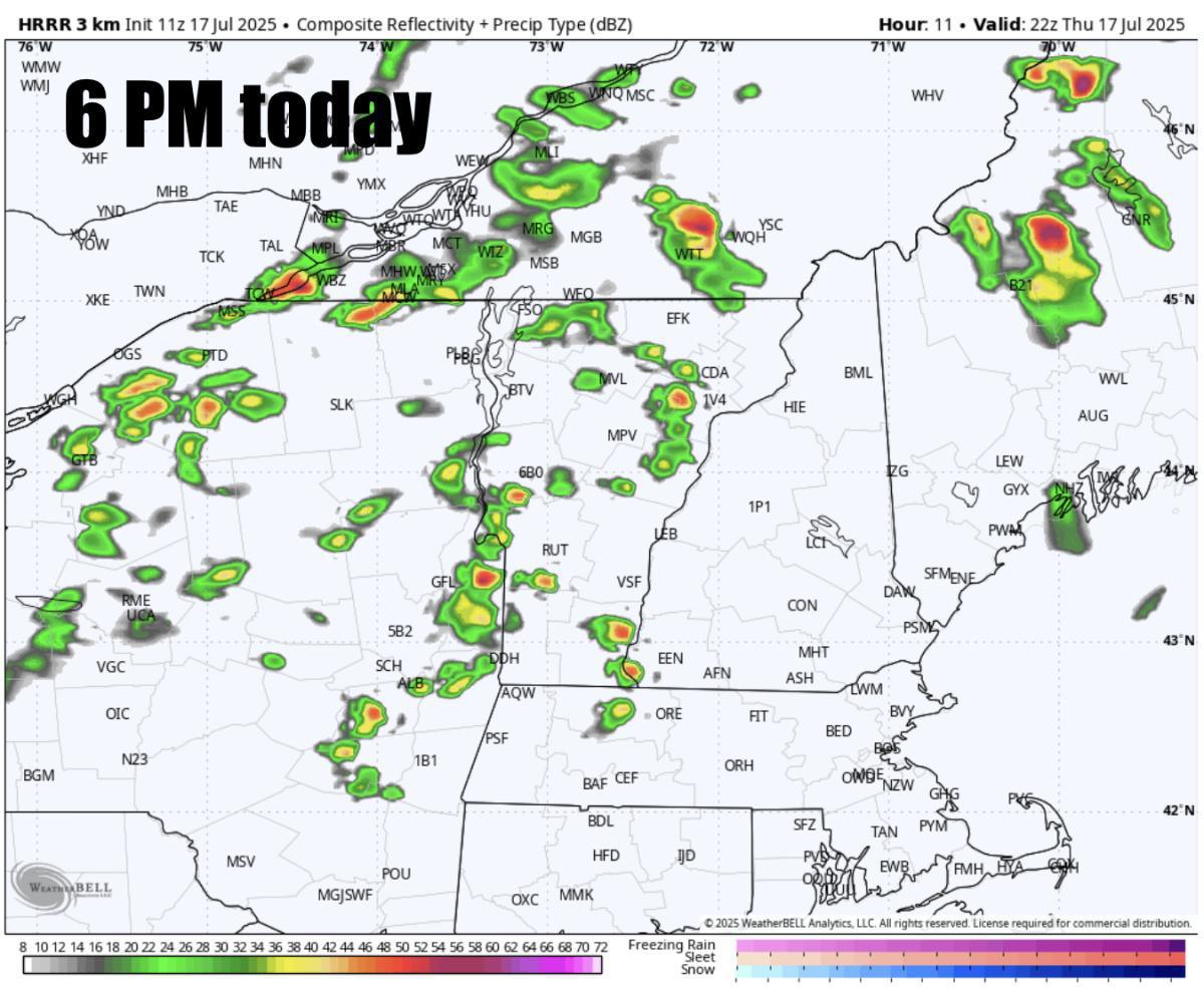 Severe weather expected today across Northern New England. Low risk for a tornado 
