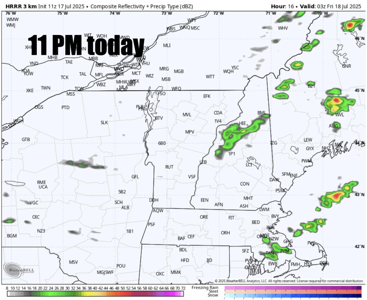 Severe weather expected today across Northern New England. Low risk for a tornado 