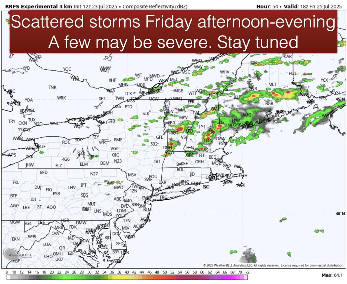 Summer heat and humidity moving in with storms expected on Friday 
