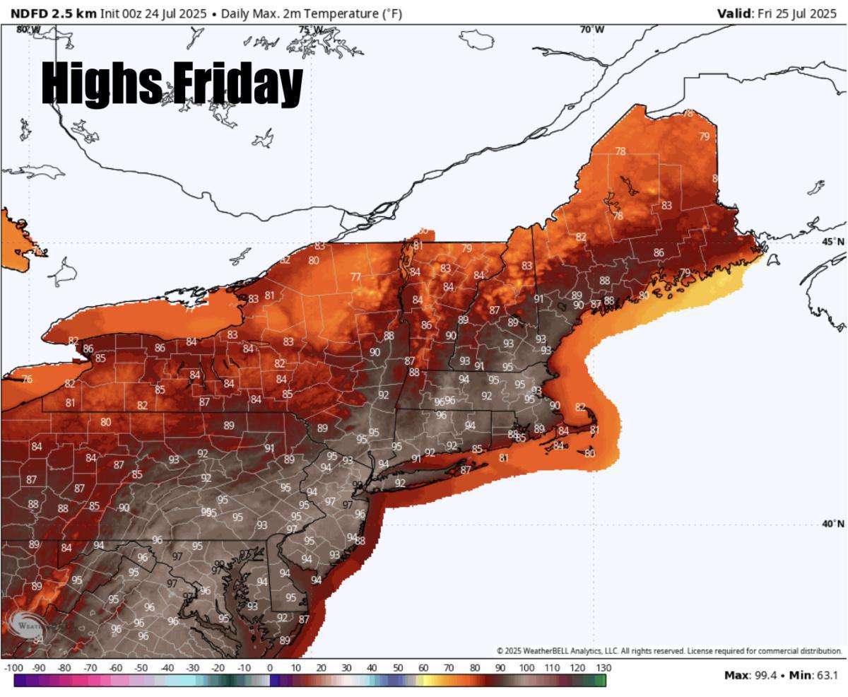 Summer heat and humidity moving in with storms expected on Friday 