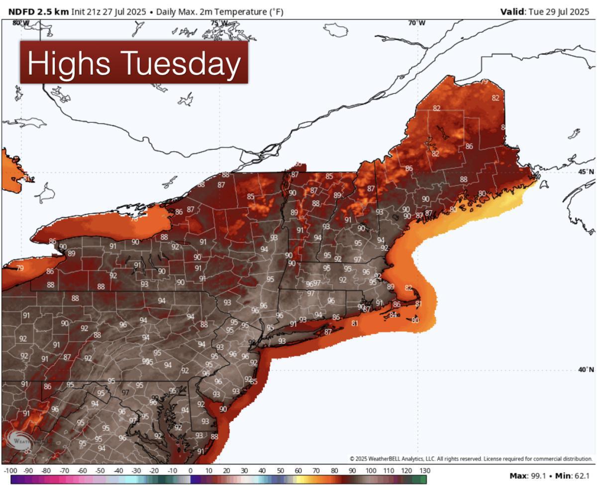 Significant Summer heat to kick off the week!