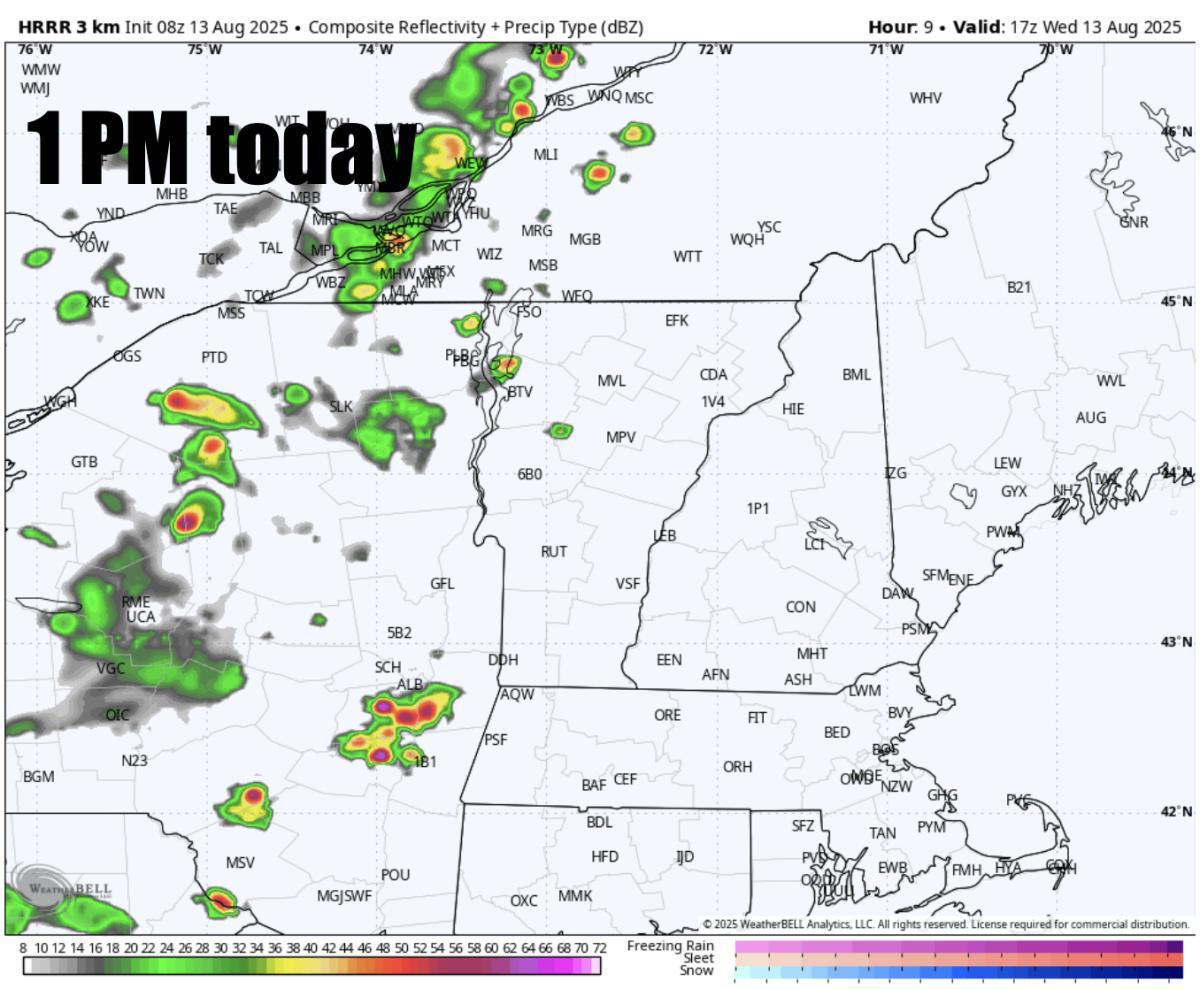 Storms and downpours developing throughout the day today! (Wednesday)