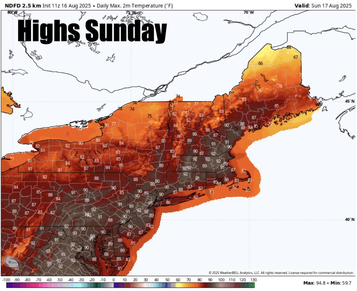 A sunny Saturday with some late day showers for Sunday 