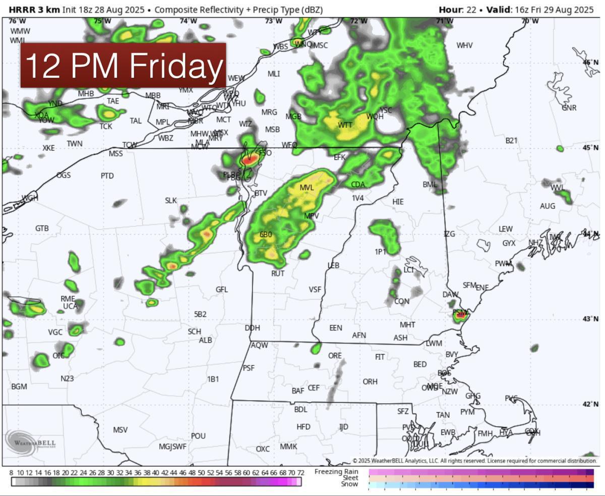 Scattered heavy downpours on the way Friday. Mainly non-severe 