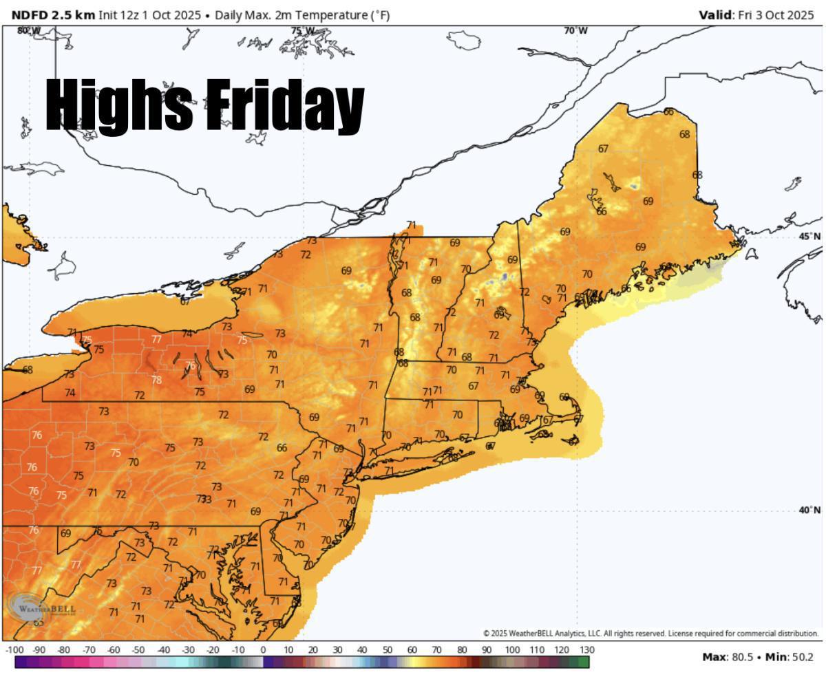 Happy October! A spectacular start to the month with warming temps this weekend!