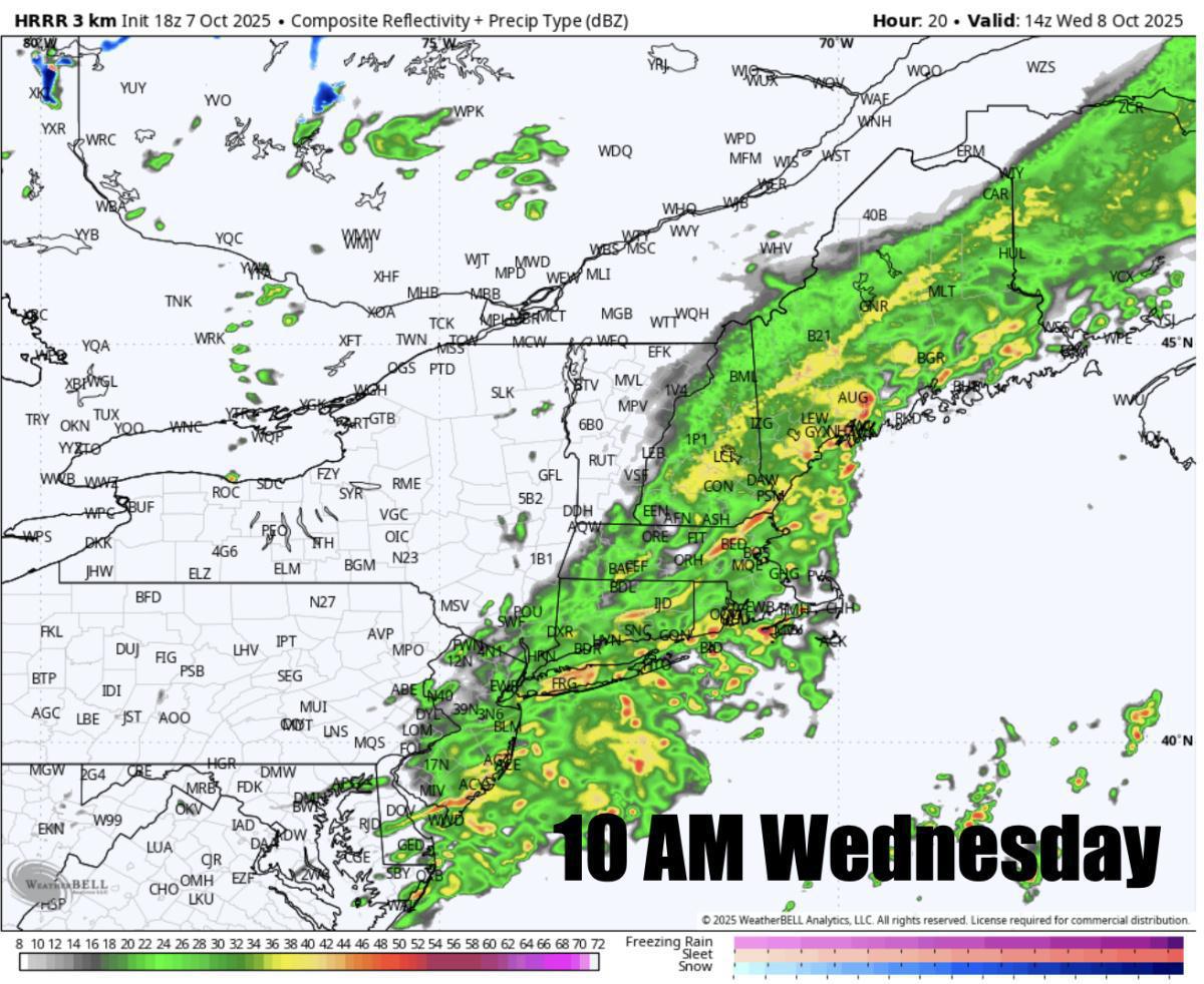 Rain on the way Wednesday, Widespread frost and freeze Thursday night, Friday morning 