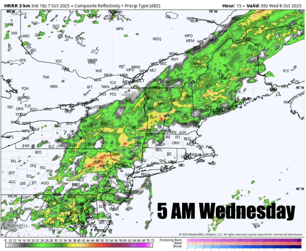 Rain on the way Wednesday, Widespread frost and freeze Thursday night, Friday morning 