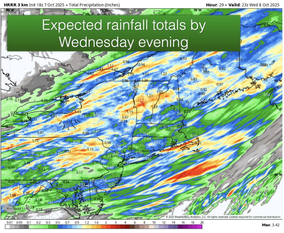 Rain on the way Wednesday, Widespread frost and freeze Thursday night, Friday morning 