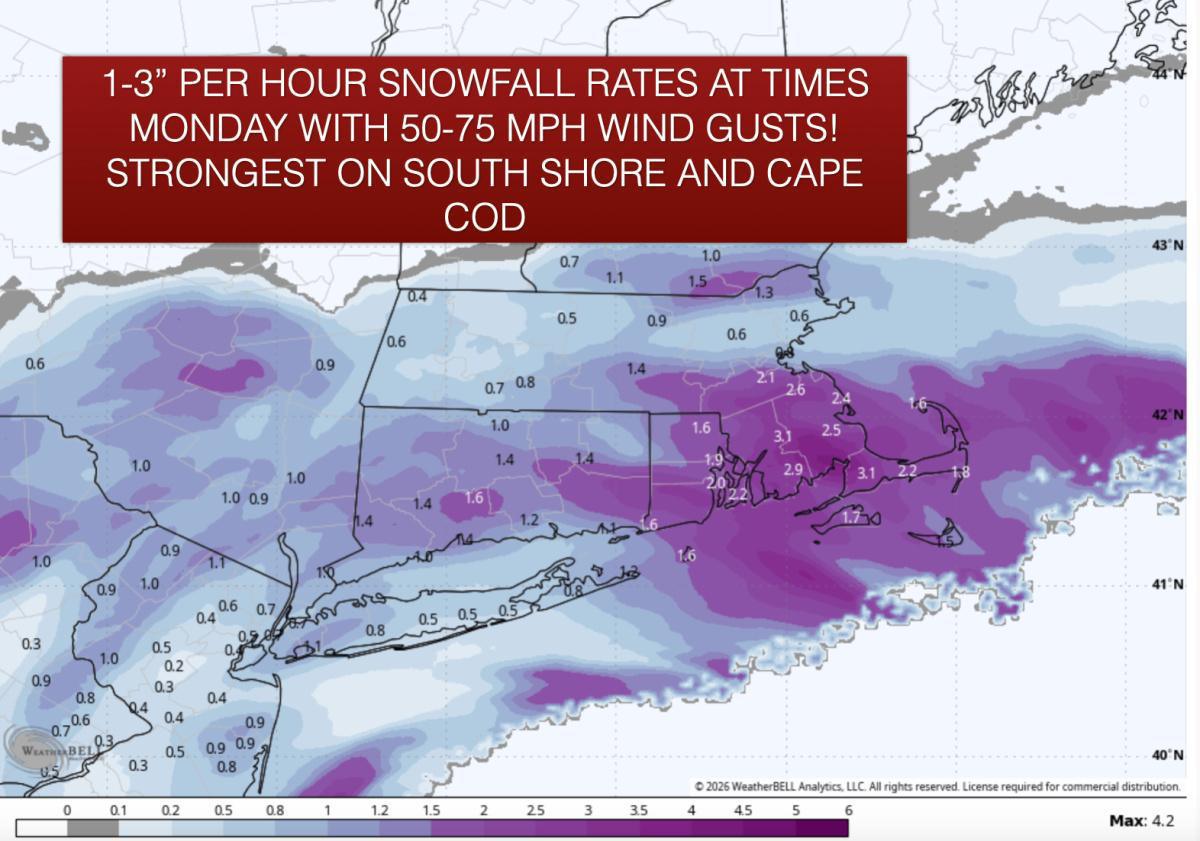 BREAKING! A MAJOR NOR'EASTER IS SET TO SLAM SOUTHERN NEW ENGLAND SUNDAY NIGHT INTO MONDAY WITH DAMAGING WINDS, 1-2 FEET OF SNOW, POWER OUTAGES!