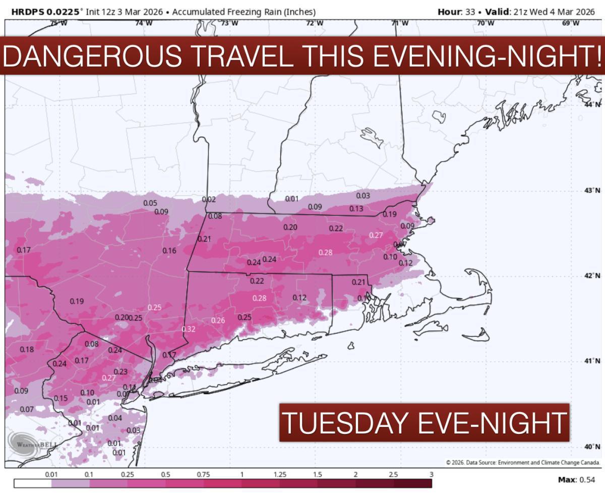 DANGEROUS TRAVEL THIS EVENING-NIGHT ESPECIALLY ACROSS SNE WITH ICE!! DANGEROUS TRAVEL THIS EVENING-NIGHT ESPECIALLY ACROSS SNE WITH ICE!!