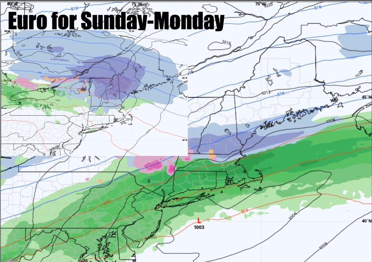 Accumulating snow across Northern New England on Friday. Watching the potential for a winter storm Sunday-Monday
