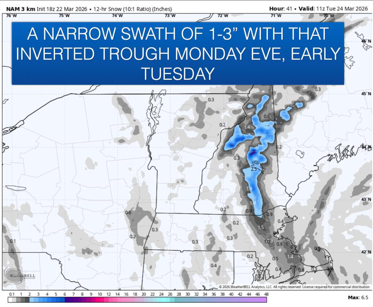 RAIN CHANGING TO SOME SNOW ACROSS MASSACHUSETTS ON MONDAY AM. A NARROW BAND OF 1-3" OF SNOW MONDAY EVE-TUESDAY AM RAIN CHANGING TO SOME SNOW ACROSS MASSACHUSETTS ON MONDAY AM. A NARROW BAND OF 1-3" OF SNOW MONDAY EVE-TUESDAY AM