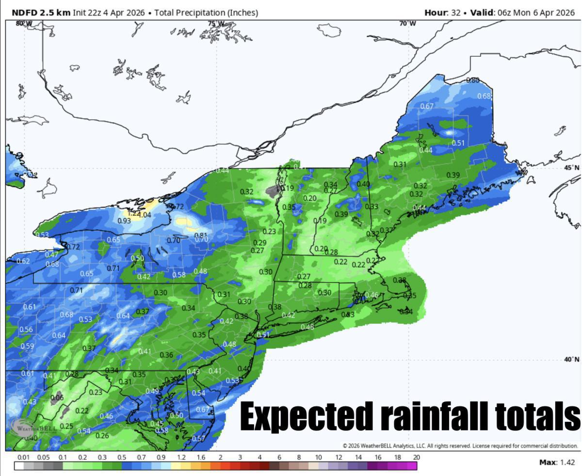 Rain on the way for Easter Sunday
