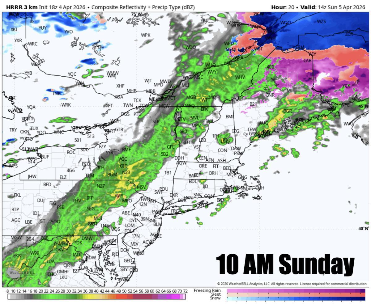 Rain on the way for Easter Sunday